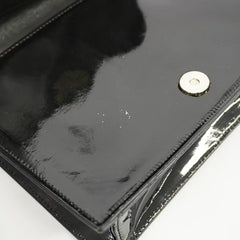 Vintage CHANEL patent enamel clutch bag, wristlet in mademoiselle portrait, Just a drop of Number 5, in black, yellow, and red.  050907rk1