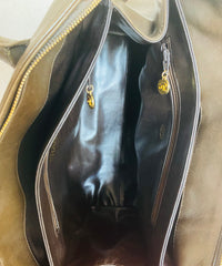 Vintage CHANEL Brown Lambskin Matelassé Tote Bag | Large Gold CC Charm | Classic Daily Handbag | Made in Italy | 050630