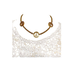 Vintage CELINE golden Eiffel tower, Triomphe charm necklace with crystal. Perfect jewelry. Made in ITALY. 06012314