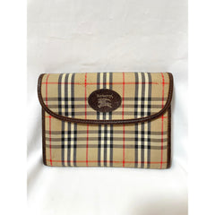 Vintage Burberry classic beige nova check fabric mini clutch wallet purse leather trimmings. Unisex purse. 051206ya1