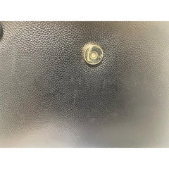 Vintage Burberry genuine black leather handbag with golden logo motif and Nova check linings. Can be shoulder bag. 081005ys1
