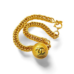 Vintage CHANEL nice and heavy golden chain necklace with round sunburst CC mark. Gorgeous jewelry. Best gift idea. 060312ac1