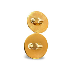 Vintage CHANEL red and gold round geometric design earrings with CC mark. Large earrings. 060116ac1