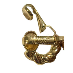 Vintage Christian Dior Gold-Tone Chain Shape Clip-On Earrings, Chr. Dior GERMANY, Designer Jewelry Gift 080917ys4