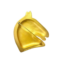 Vintage HERMES gold tone horse brooch. Shelva, pin brooch. Fun and unique jewel piece from Bijouterie Fantaisie collection. 080901ac1