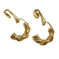 Vintage Christian Dior Gold-Tone Chain Shape Clip-On Earrings, Chr. Dior GERMANY, Designer Jewelry Gift 080917ys4