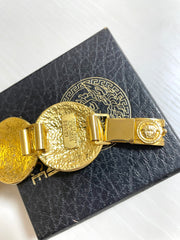 Vintage Gianni Versace gold tone medusa face motif bracelet. Must have Lady Gaga style jewelry piece. Great gift. 050525ra1