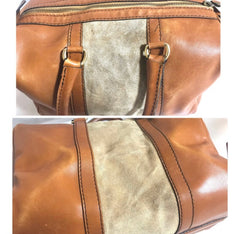 Vintage 70's Christian Dior Bagages camel brown mini duffle purse. Unisex bag in suede trimming. Dior logo jacquard interior. 050425r2