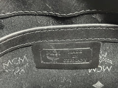 Vintage MCM black monogram speedy bag style handbag, mini duffle bag. Unisex and daily use purse. Classic style in originality. 050601ya5