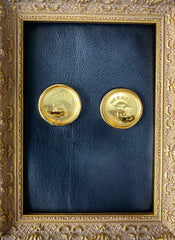 Vintage HERMES gold tone round earrings with Pegasus. 3cm width. Fabulous jewelry piece back in the old era. 050610ya