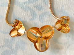 Vintage Christian Dior white flower charm necklace. Rare and one of a kind old jewelry piece. 0410051