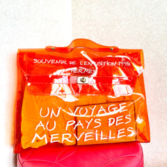 MINT. 1990s. Vintage Hermes a rare transparent orange vinyl Kelly bag Japan Limited Edit. Rare and collectible bag from 90's. 050118m1
