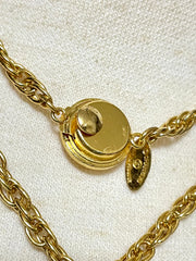 Vintage CHANEL golden chain necklace with loupe glass pendant top and ball charms. Gorgeous masterpiece. 0410131ac