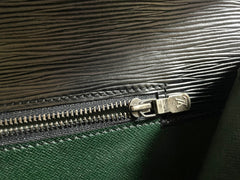W3. Vintage Louis Vuitton black epi trapezoid mod style clutch bag.  One unique purse from epi line. Unisex and daily use. Trapeze bag. 0407261