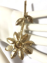 Vintage Christian Lacroix flower brooch pin with crystals and pink stone. Must have gorgeous masterpiece. 040427