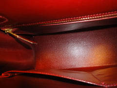 1980s Vintage HERMES Kelly 32 bag rouge ash box calf leather with gold hardware. Exterior stitch. Stamp K in O, 1981. Best known classic bag