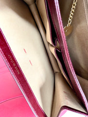 Vintage Celine wine red shoulder bag with clutch purse with golden carriage logo. Perfect elegance for your daily use. 050326rk1