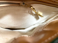 Vintage Gucci GG monogram shoulder bag with red and green webbing color convo shoulder bag. Golden and silver GG motif on the flap. 0411273