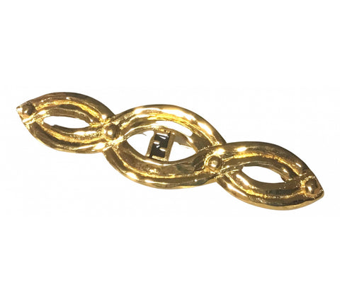 Vintage FENDI gold tone twisted design brooch pin, hat pin with FF mark. Can be used as a brooch pin, jacket brooch pin too. 0506303