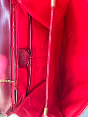 MINT. Vintage Celine wine red leather shoulder bag, clutch purse with wine and golden logo. Perfect elegance for your daily use. 050215ya1