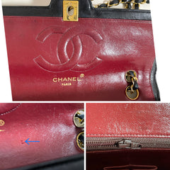 80's vintage Chanel black 2.55 shoulder bag with circle CC  flap design. Rare piece from the era. 0410283