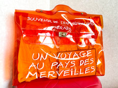 MINT. 1990s. Vintage Hermes a rare transparent orange vinyl Kelly bag Japan Limited Edit. Rare and collectible bag from 90's. 050118m1