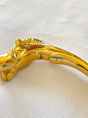 Vintage Hermes golden double horse head design bangle, bracelet. Beautiful classic jewelry from Hermes. 050120an8