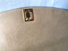 Vintage CHANEL beige and black frame lambskin 2.55 classic flap shoulder bag with golden CC. Popular purse Diana bag. 0403178