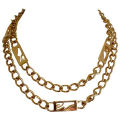 MINT. Vintage Salvatore Ferragamo chain belt with golden shoe charm. Can be worn as a necklace. 0506285