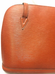 Vintage Louis Vuitton brown epi shoulder tote bag. Perfect vintage LV purse for daily use.