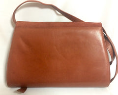 Vintage Bally brown, red, and purple suede leather ethnic design shoulder bag, clutch purse. 170620