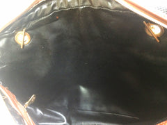 Vintage Bottega Veneta classic black shoulder bag with long brown leather intrecciato straps. Perfect purse for daily use.