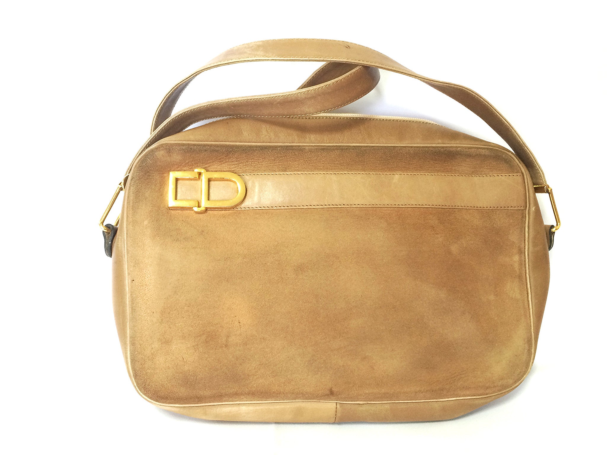 Vintage Christian Dior brown beige suede leather shoulder bag with golden CD motif. Masterpiece from MODELE EXCLUSIF. Unisex daily bag. 070403re1