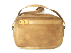 Vintage Christian Dior brown beige suede leather shoulder bag with golden CD motif. Masterpiece from MODELE EXCLUSIF. Unisex daily bag. 070403re1