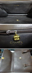 70s, 80s vintage CHANEL cocoa brown calfskin handbag with gold tone CC motif and mini CC motifs allover. Rare masterpiece  back in the era.