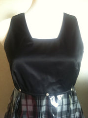 Vintage Gianni Versace black and check pattern vinyl dress with medusa motifs. Gorgeous dress Lady Gaga style.