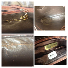 Vintage CHANEL dark brown V stitch suede leather shoulder bag with CC stitch mark and long tassel. Best Chanel purse. 0512191