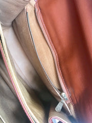 Vintage MCM classic brown monogram Kelly bag with golden logo plate. Perfect daily use bag.  By Michael Cromber, Germany