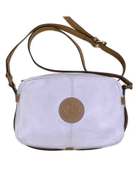 Vintage Fendi white and brown leather shoulder bag. Rare purse back in the era. 060905r2