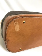 Vintage Celine brown macadam blaison doctor bag with tanned brown leather trimming. Classic unisex use bag. riri zipper. 050315r3