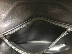 1980s. Vintage CHANEL black lamb leather belt bag, waist bag, fanny pack with golden chain belt & CC closure.  Belt size good for 23.8" through 26.2" (60.5-66.5cm)