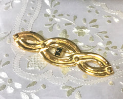 Vintage FENDI gold tone twisted design brooch pin, hat pin with FF mark. Can be used as a brooch pin, jacket brooch pin too. 0506303