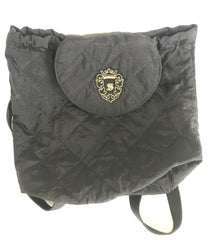 Vintage Sonia Rykiel black lightweight quilted fabric backpack. Travel bag. Made in France.