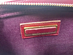 Vintage Valentino Garavani wine leather handbag with golden buckles. Classic Valentino purse for any occasions. 050906f1