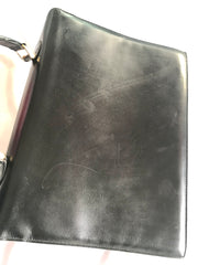 Vintage Roberta di Camerino black Kelly bag with golden R logo. Masterpiece from Roberta back in the era.