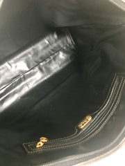 Vintage FENDI classic pecan stripe pattern large shopper tote bag with black leather handles. Daily use bag for Unisex.