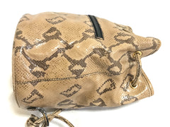Vintage MOSCHINO by redwall snakeskin print leather mini backpack with golden M logo charm. Perfect chic and mod daily bag. 070131re1