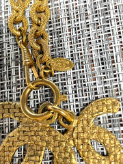Vintage CHANEL long chain necklace with large and small CC mark pendant top. Gorgeous masterpiece jewelry. 060806k1y