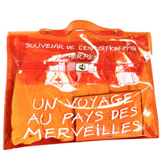 MINT. 1990s. Vintage Hermes a rare transparent orange vinyl Kelly bag Japan Limited Edit. Rare and collectible bag from 90's. 050118m1