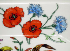 1980's vintage Gucci ceramic flower and butterflies plate, porcelain ashtray. Rare masterpieces from Gucci and BERNARDAUD LIMOGES. Accornero
